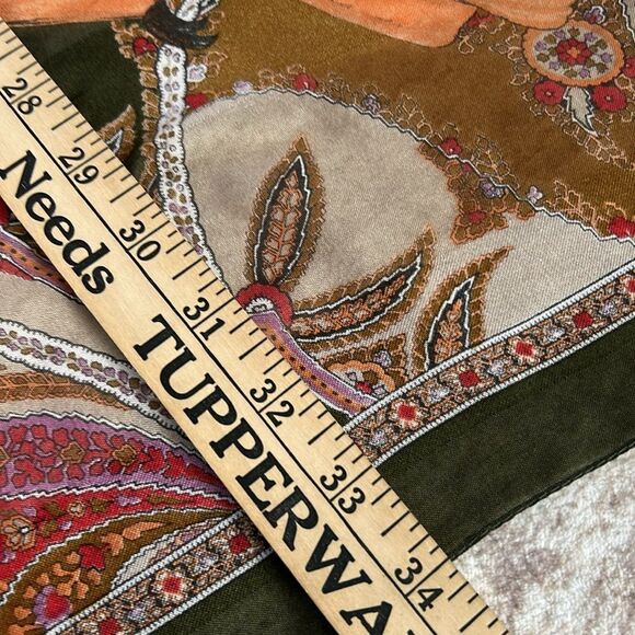 Gim Renoir Exotic Bird Print Scarf 34”x34” made in Italy - Picture 5 of 7